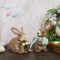 Set of 2 Easter Decorations Bunny Figurines with Eggs, Spring Straw Rabbit Tabletop Decor, Rustic Sisal Bunny Statues Springtime Decor for Home Table Office Kitchen Farmhouse